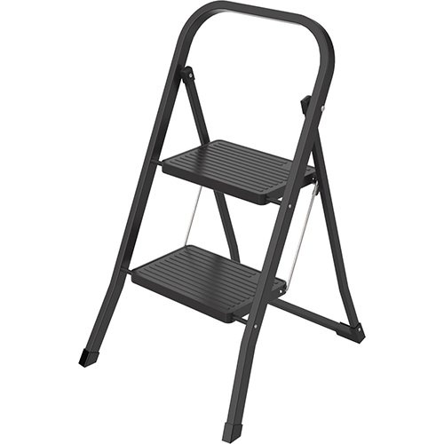 Brasq Brasq trapladder SL200, metaal, zwart, 2 treden