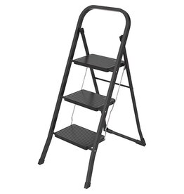 Brasq Brasq trapladder SL300, metaal, zwart, 3 treden