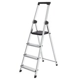 Brasq Brasq trapladder SL400, aluminium, zilver,  4 treden