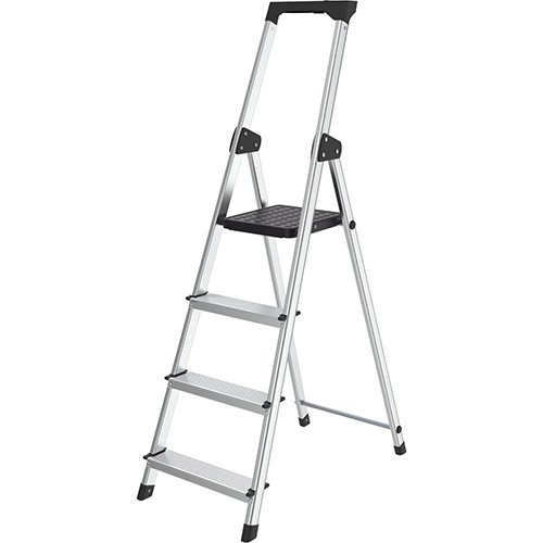 Brasq Brasq trapladder SL400, aluminium, zilver,  4 treden