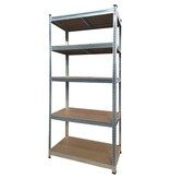 Brasq Brasq rek, ft 180 x 90 x 40, 5 legborden, zilver