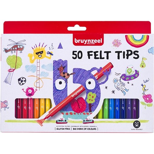 Bruynzeel Bruynzeel viltstiften, etui met 50 stuks