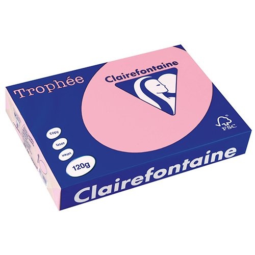 Clairefontaine Clairefontaine Trophée Pastel, gekleurd papier, A4, 120 g, 250 vel, roze