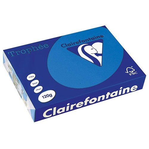 Clairefontaine Clairefontaine Trophée Intens, gekleurd papier, A4, 120 g, 250 vel, turkoois