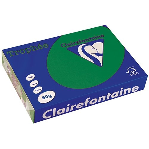 Clairefontaine Clairefontaine Trophée Intens, gekleurd papier, A4, 80 g, 500 vel, dennegroen