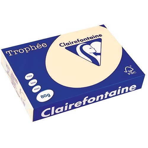 Clairefontaine Clairefontaine Trophée gekleurd papier, A4, 80 g, 500 vel, ivoor