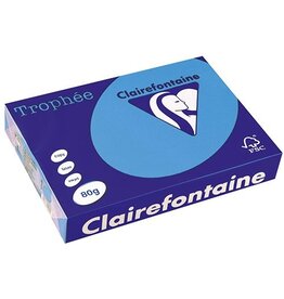 Clairefontaine Clairefontaine Trophée Intens, gekleurd papier, A4, 80 g, 500 vel, koningsblauw