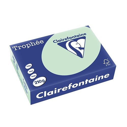 Clairefontaine Clairefontaine Trophée Pastel, gekleurd papier, A4, 210 g, 250 vel, groen