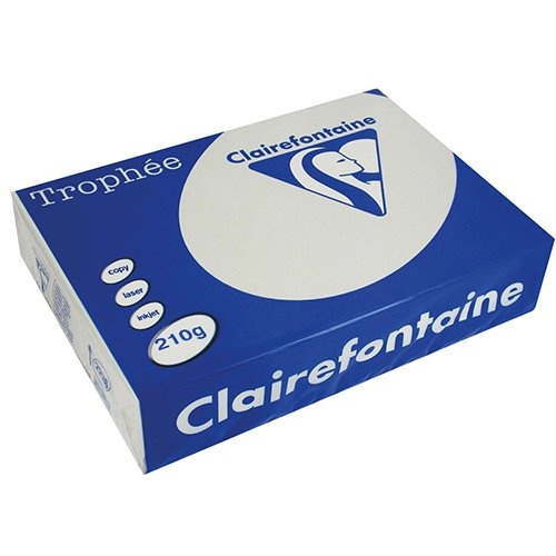 Clairefontaine Clairefontaine Trophée Pastel, gekleurd papier, A4, 210 g, 250 vel, lichtgrijs