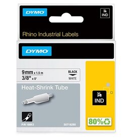 Dymo Rhino Krimpkous 9Mm Zwart/Wit [1st]