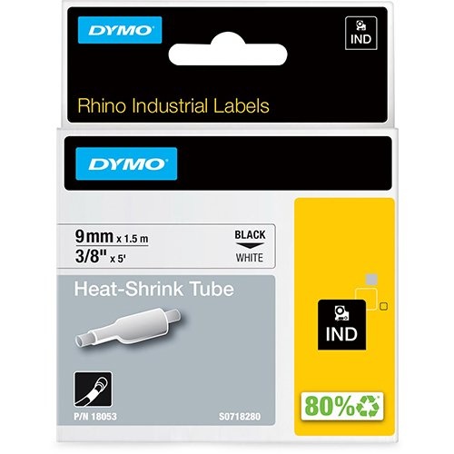 Dymo Dymo RHINO krimpkous 9 mm, zwart op wit
