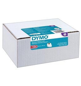 Dymo Dymo Value Pack: etiketten LabelWriter ft 89 x 28 mm, wit, doos van 12 x 130 etiketten