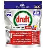 Dreft Dreft Platinum Plus Lemon vaatwastabletten, pak van 59 capsules