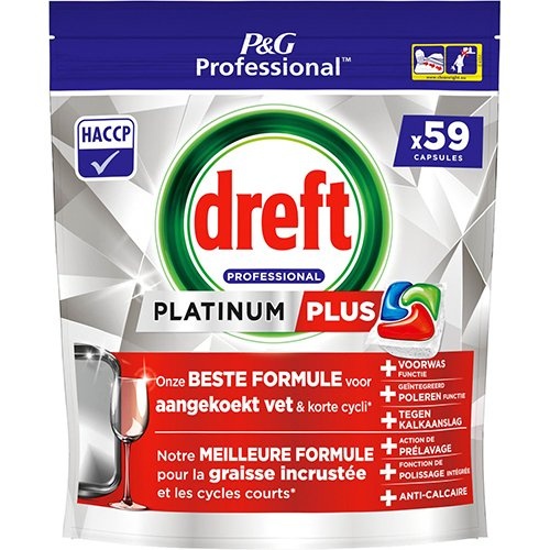 Dreft Dreft Platinum Plus Regular vaatwastabletten, pak van 59 capsules