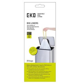 Eko Eko vuilniszakken met trekbandsluiting, 18-21 liter, wit