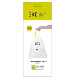 Eko Eko vuilniszakken met trekbandsluiting, 40-60 liter, wit