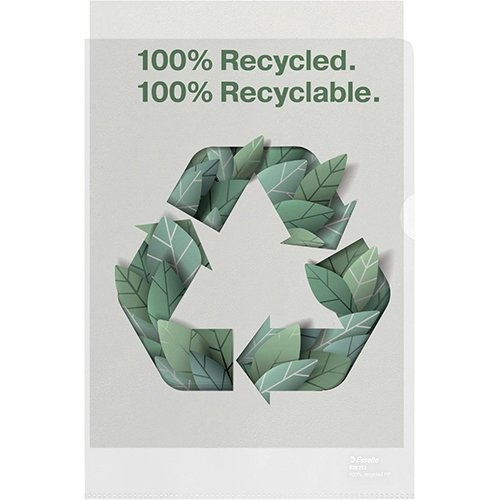 Esselte Esselte L-map, 100 % gerecycleerd, transparant, doos van 20 stuks
