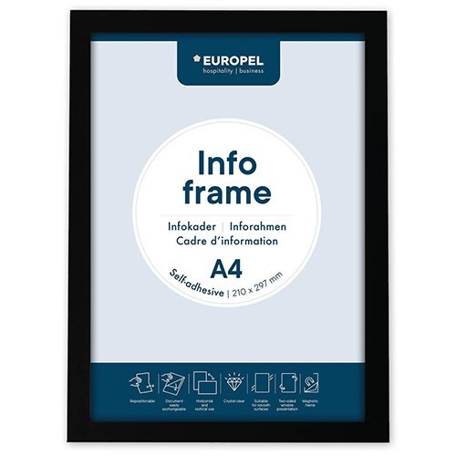 Europel Europel zelfklevend kader ft A4, zwart, pak van 2 stuks