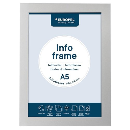 Europel Europel zelfklevend kader ft A5, zilver, pak van 2 stuks