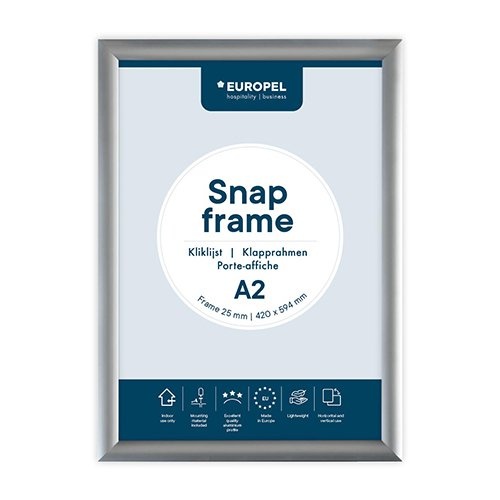 Europel Europel clicklijst, lijst 25mm A2, zilverkleurig posterframe