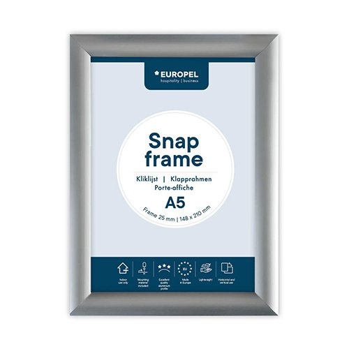 Europel Europel clicklijst, lijst 25mm A5, zilverkleurig posterframe