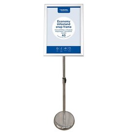 Europel Europel info vloerstandaard Economy, lijst 25 mm, A3, zilver