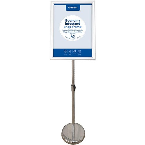 Europel Europel info vloerstandaard Economy, lijst 25 mm, A3, zilver