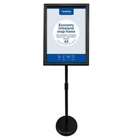 Europel Europel info vloerstandaard Economy, lijst 25 mm, A3, zwart