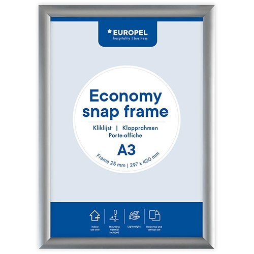 Europel Europel clicklijst Economy, 25 mm, ft A3, zilver