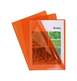 Exacompta Exacompta L-map voor ft A4, uit gladde PVC, pak van 100 stuks, oranje