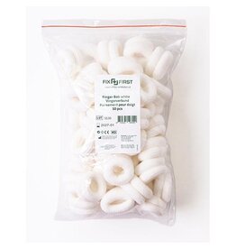 Fixfirst Fixfirst vingerbobs, textiel, wit, pak van 50 stuks
