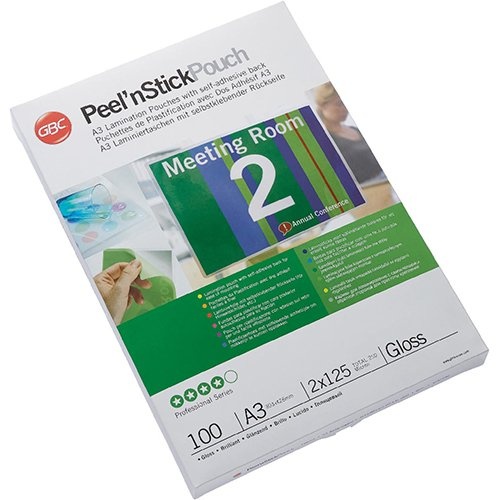 GBC GBC Peel'nStick lamineerhoes ft A3, 250 micron (2 x 125 micron), zelfklevend, pak van 100 stuks