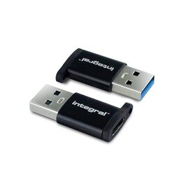 Integral Integral adapter USB-C naar USB-A, pak van 2 stuks