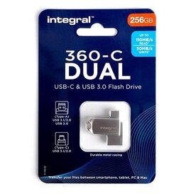 Integral Integral 360-C Dual USB-C & USB 3.0 stick, 256 GB