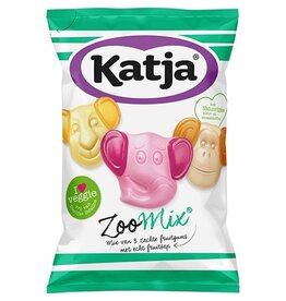 Katja Katja Zoo Mix snoep, mix van 3 zachte fruitgums met echt fruitsap, zak van 255 g