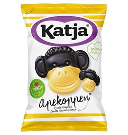 Katja Katja Apekoppen snoep, zoete drop en banaansmaak, zak van 255 g
