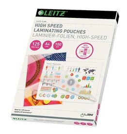 Leitz Leitz UDT lamineerhoes ft A4, 250 micron (2 x 125 micron), highspeed, pak van 100 stuks