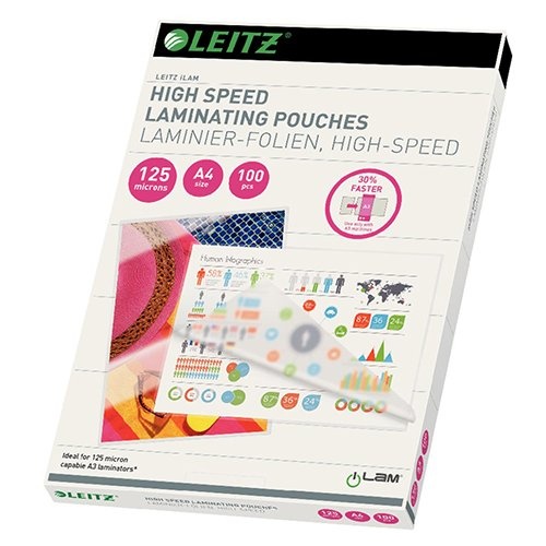 Leitz Leitz UDT lamineerhoes ft A4, 250 micron (2 x 125 micron), highspeed, pak van 100 stuks