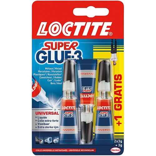Loctite Loctite secondelijm Super Glue Universal, 2 + 1 gratis, op blister
