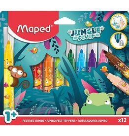 Maped Maped viltstift Jungle Fever Jumbo, etui van 12 stuks, assorti