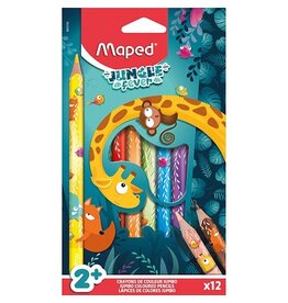 Maped Maped kleurpotlood Jungle Fever Jumbo, etui van 12 stuks, assorti