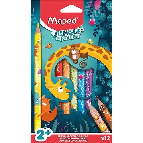 Maped Maped kleurpotlood Jungle Fever Jumbo, etui van 12 stuks, assorti