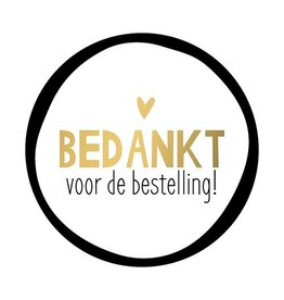 Merkloos KP etiket "Bedankt voor de bestelling", diameter 40 mm, rol van 250 stuks