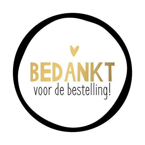 Merkloos KP etiket "Bedankt voor de bestelling", diameter 40 mm, rol van 250 stuks