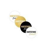 Merkloos KP etiket "Hartstikke Bedankt", diameter 40 mm, 4 varianten, rol van 250 stuks