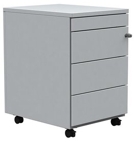 Merkloos Mobiele ladenblok, 3 laden + pennenlade, wit