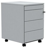 Merkloos Mobiele ladenblok, 3 laden + pennenlade, aluminium