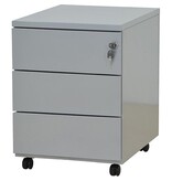 Merkloos Mobiele ladenblok, 3 laden, aluminium