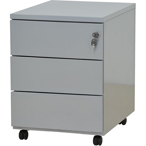 Merkloos Mobiele ladenblok, 3 laden, aluminium