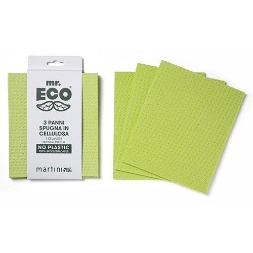 Mr. Eco Mr. Eco vaatdoekjes ft 19,5 x 16,5 cm, van plantaardige cellulose, pak van 3 stuks